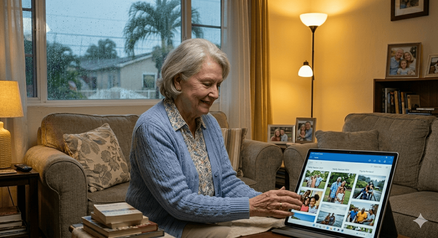 Grandparents connecting with family